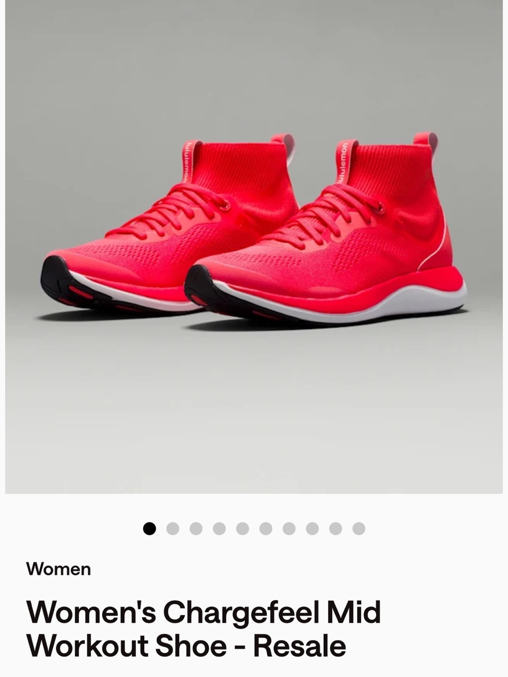 Lululemon Chargefeel Mid Bright Red Workouts Shoes